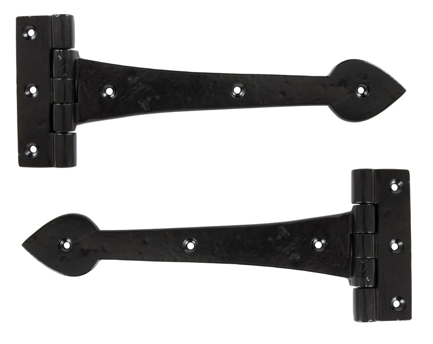 Black Smooth 10_" Cast T Hinge (pair)