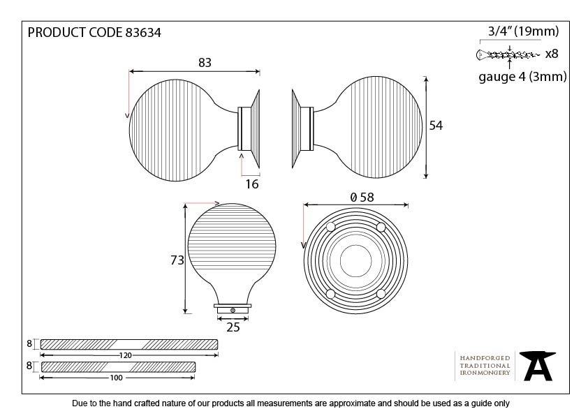 Ebony and PN Beehive Mortice/Rim Knob Set