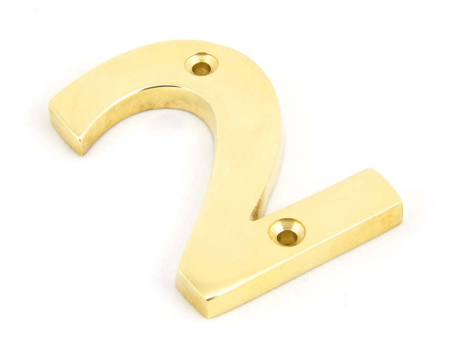 Polished Brass Numeral 2