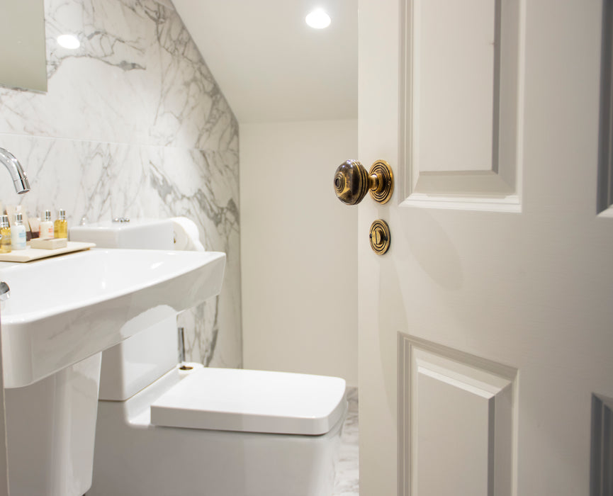 Aged Brass Round Bathroom Thumbturn