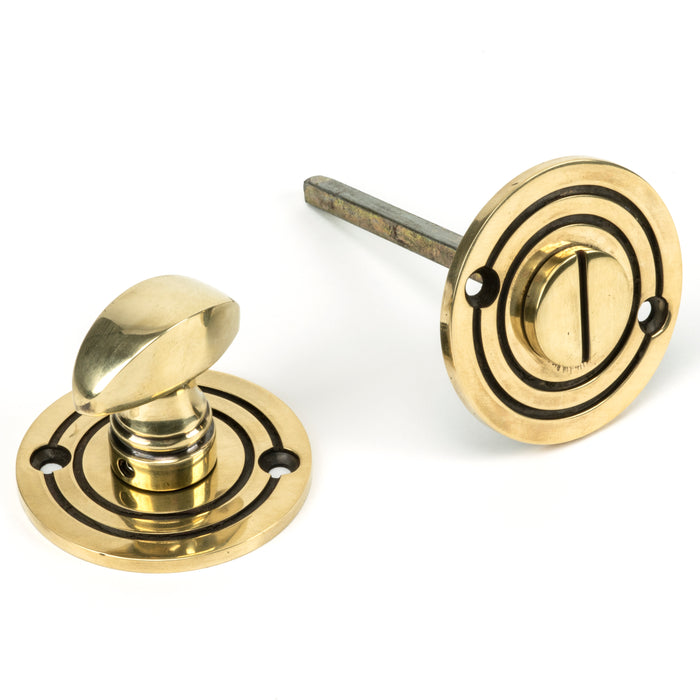 Aged Brass Round Bathroom Thumbturn