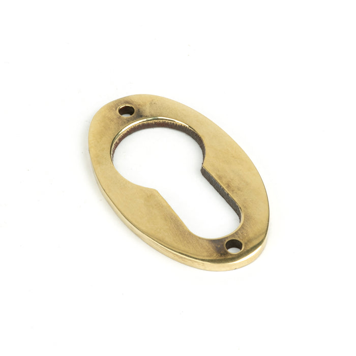 Aged Brass Oval Euro Escutcheon