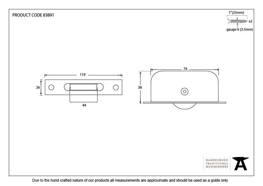 Lacquered Brass Square Ended Sash Pulley 75kg