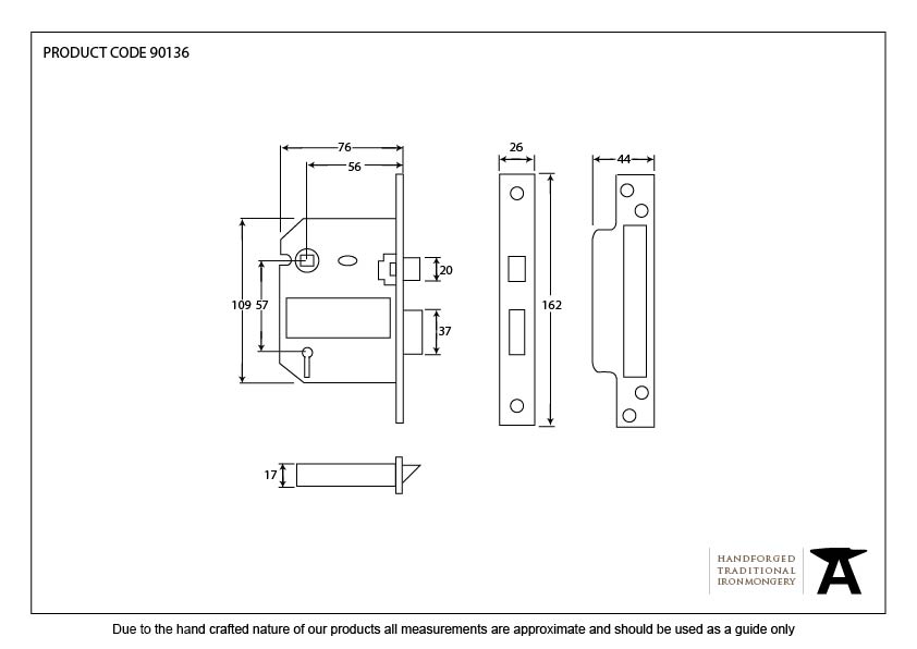 SS 3" 5 Lever BS Sashlock