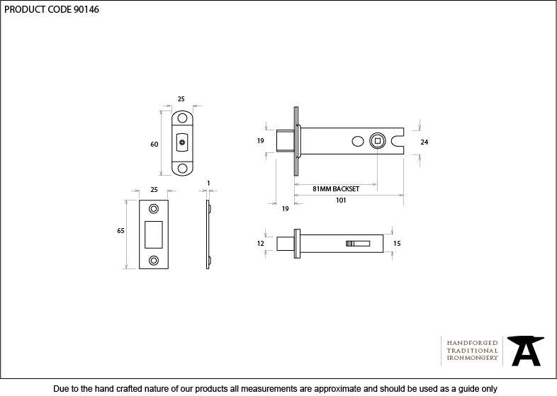 Black 4" Heavy Duty Tubular Deadbolt