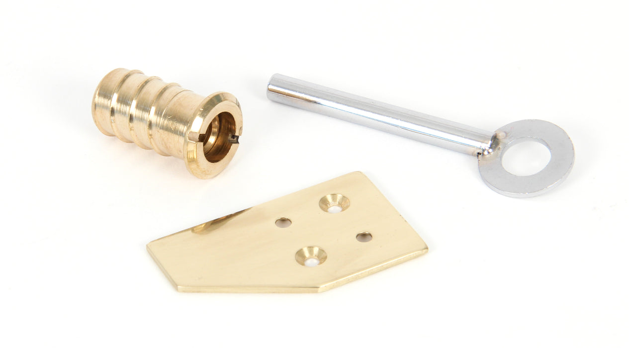 Polished Brass Key-Flush Sash Stop