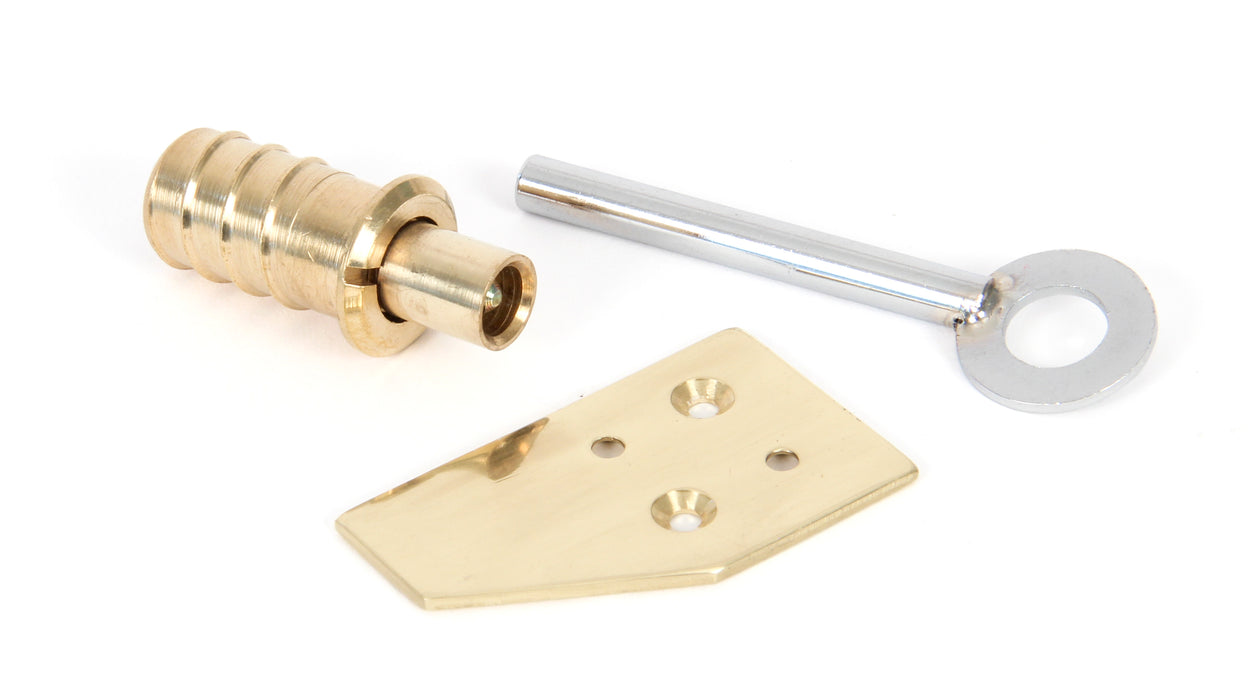 Polished Brass Key-Flush Sash Stop