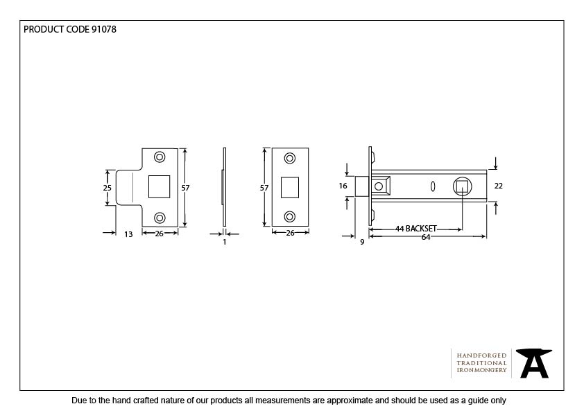 Electro Brassed 2_" Tubular Mortice Latch