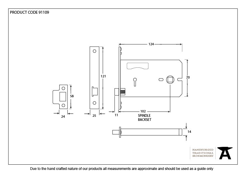 Black 5" Horizontal Latch