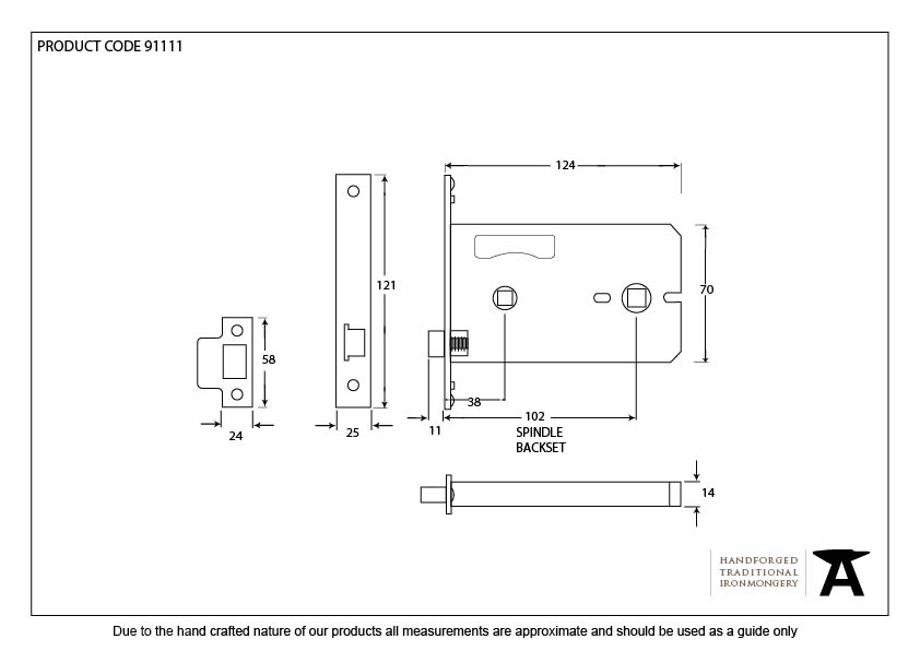 SS 5" Horizontal Bathroom Lock