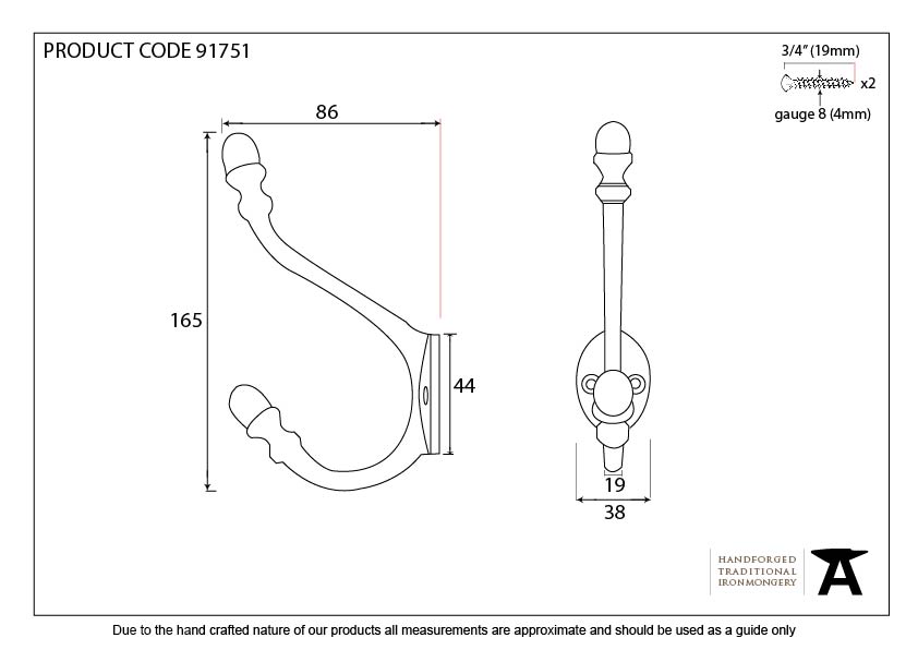 Polished Nickel Hat & Coat Hook