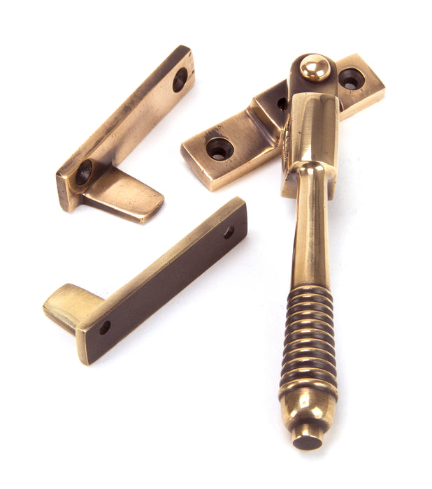 Polished Bronze Night-Vent Locking Reeded Fastener