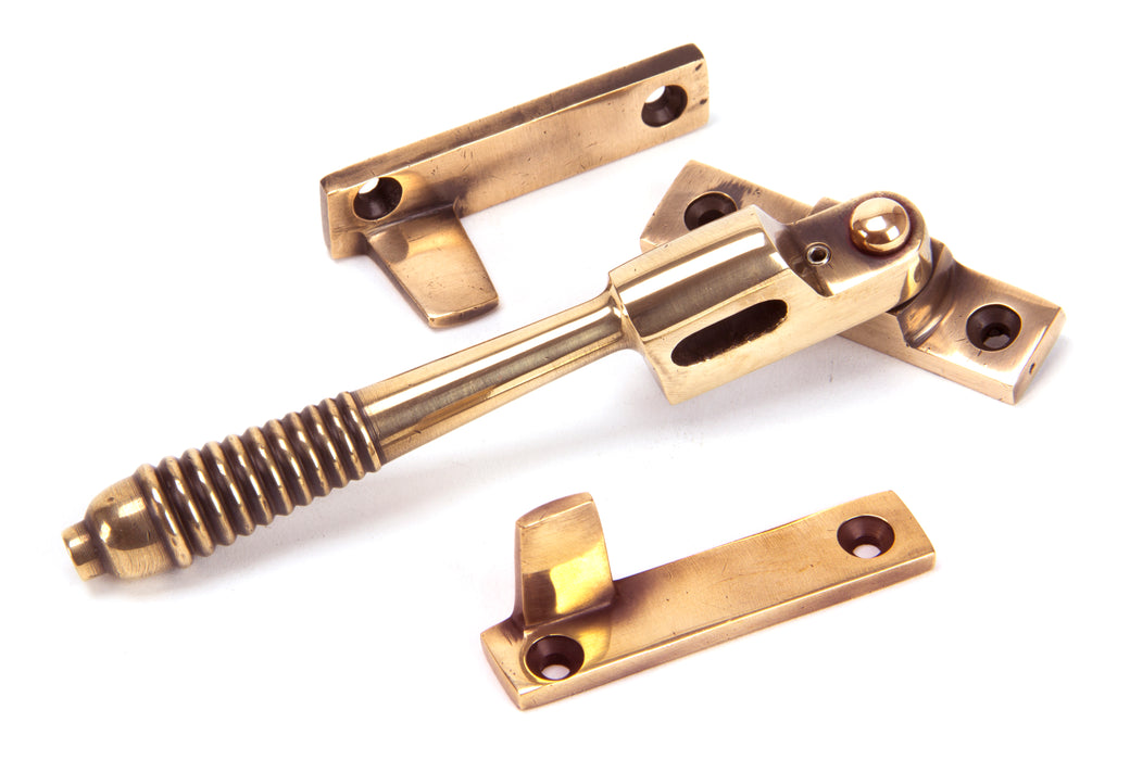 Polished Bronze Night-Vent Locking Reeded Fastener