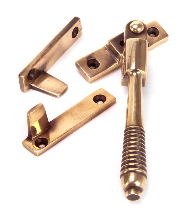 Polished Bronze Night-Vent Locking Reeded Fastener