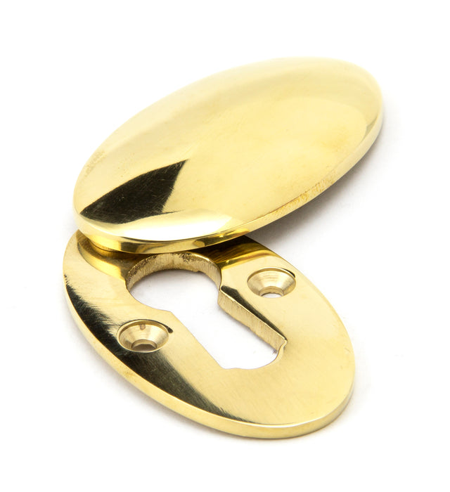 Polished Brass Oval Escutcheon & Cover