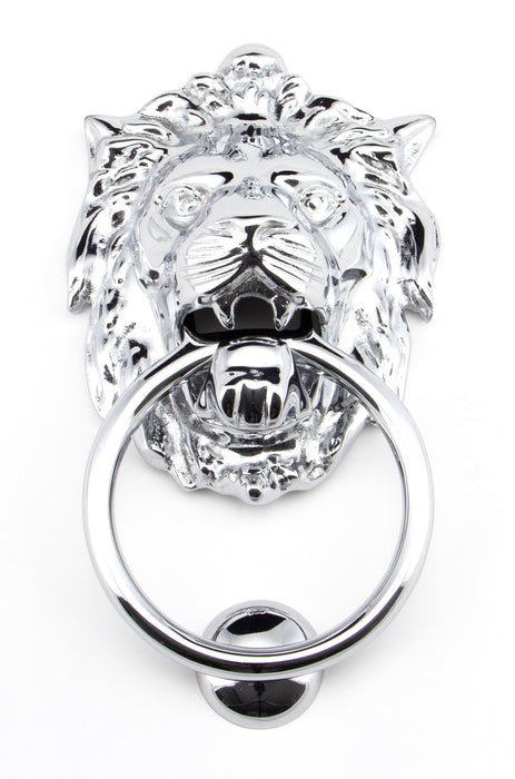 Polished Chrome Lion Head Door Knocker